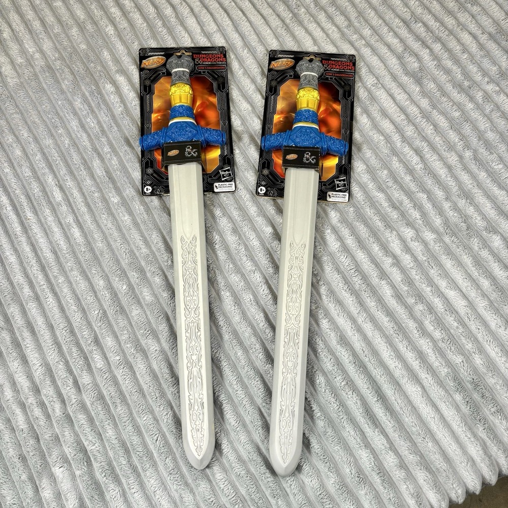 2 NERF Dungeons & Dragons Xenks Daggersword Foam‎ Blade Sword New Toy Hasbro 26"